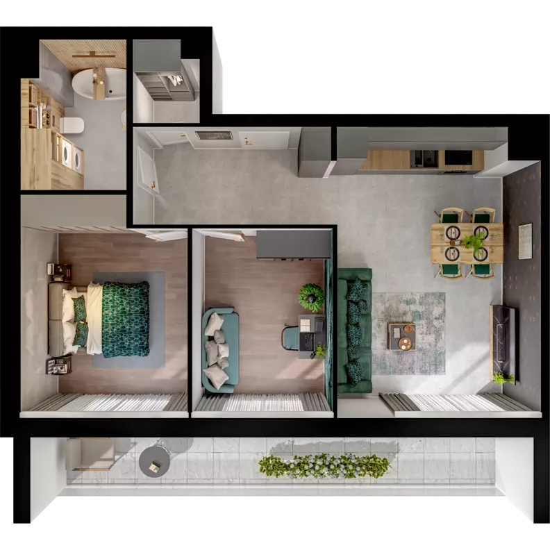 3 pokoje, mieszkanie 61,70 m², piętro 1, oferta nr A02.1.45, Skwer Witosa, Piastów, ul. Bodycha/Witosa