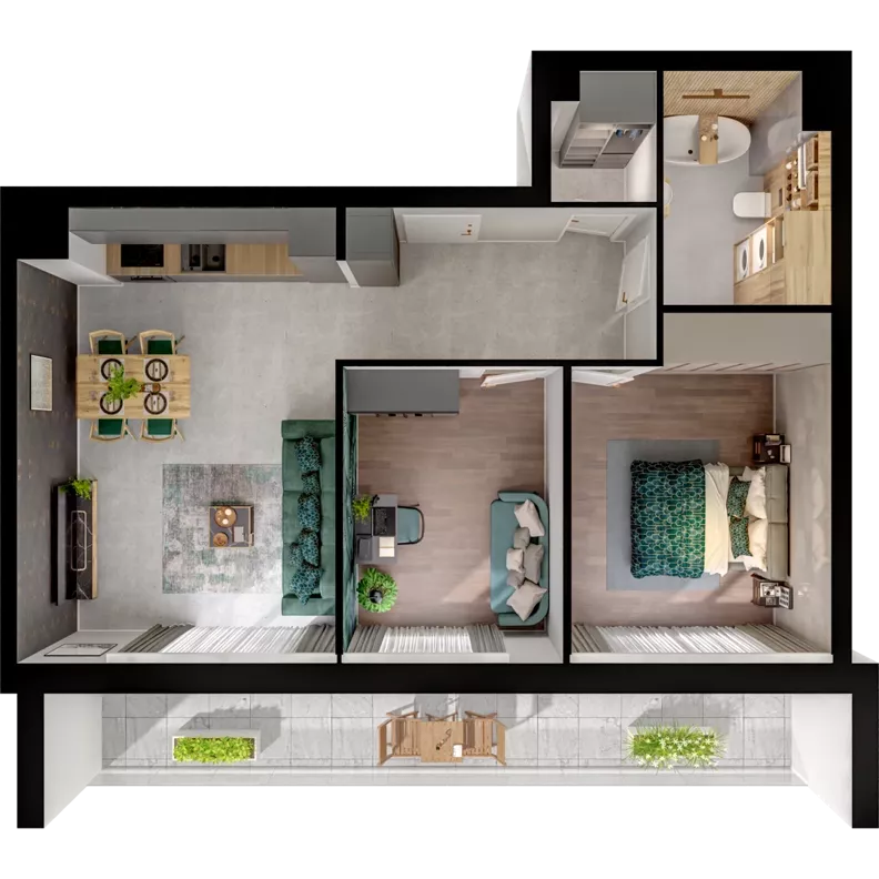 3 pokoje, mieszkanie 61,70 m², piętro 1, oferta nr A01.1.17, Skwer Witosa, Piastów, ul. Bodycha/Witosa