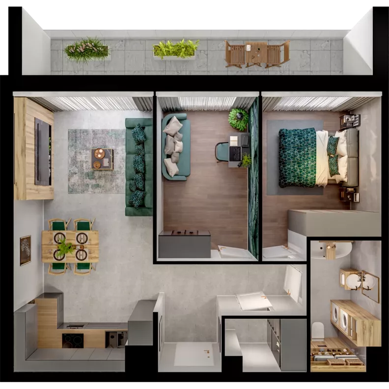 3 pokoje, mieszkanie 58,99 m², piętro 2, oferta nr A02.2.55, Skwer Witosa, Piastów, ul. Bodycha/Witosa