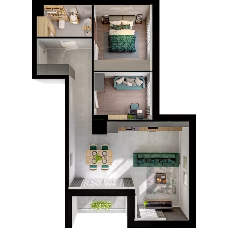 3 pokoje, mieszkanie 62,04 m², piętro 1, oferta nr B01.1.09, Skwer Witosa, Piastów, ul. Bodycha/Witosa