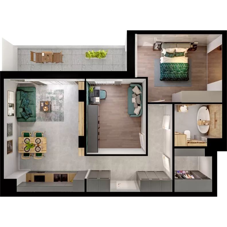3 pokoje, mieszkanie 68,94 m², piętro 1, oferta nr B01.1.15, Skwer Witosa, Piastów, ul. Bodycha/Witosa