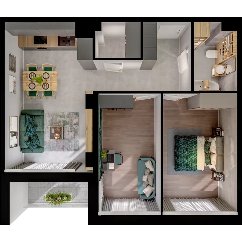 3 pokoje, mieszkanie 61,81 m², piętro 2, oferta nr B01.2.21, Skwer Witosa, Piastów, ul. Bodycha/Witosa