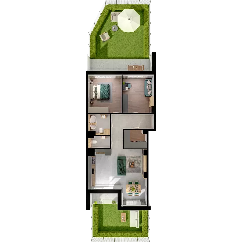 3 pokoje, mieszkanie 75,54 m², parter, oferta nr C02.0.24, Skwer Witosa, Piastów, ul. Bodycha/Witosa