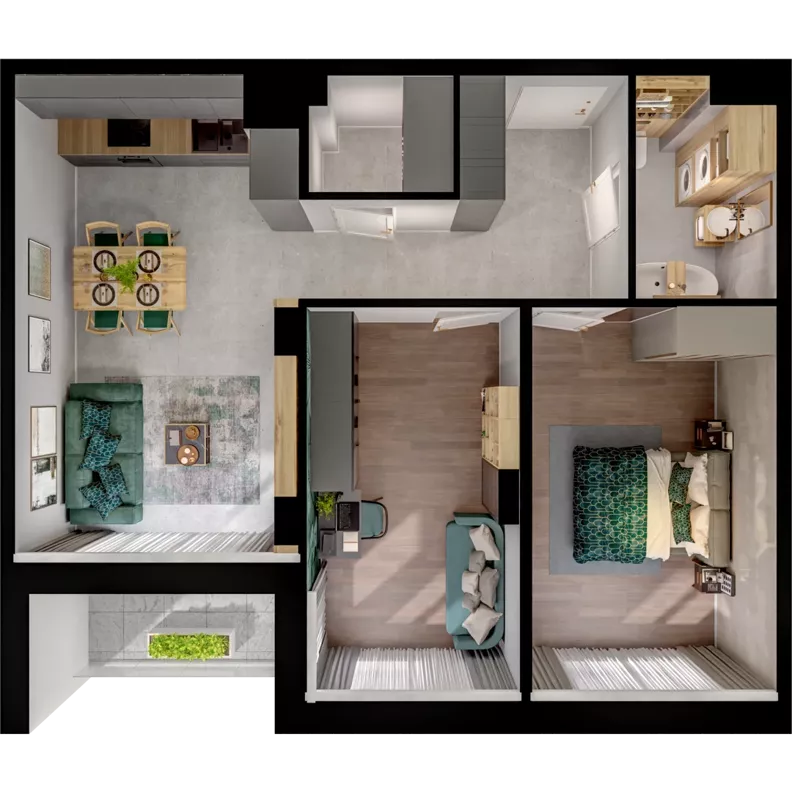 3 pokoje, mieszkanie 62,61 m², piętro 1, oferta nr C02.1.31, Skwer Witosa, Piastów, ul. Bodycha/Witosa