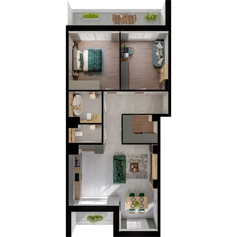 3 pokoje, mieszkanie 75,54 m², piętro 2, oferta nr C02.2.42, Skwer Witosa, Piastów, ul. Bodycha/Witosa