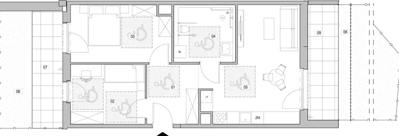 3 pokoje, mieszkanie 62,62 m², parter, oferta nr G.0.304, ATAL Unii Lubelskiej, Poznań, Rataje, Starołęka, ul. Heleny Tadeuszak