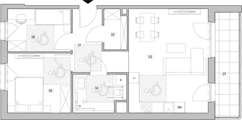 3 pokoje, mieszkanie 62,76 m², piętro 1, oferta nr A.1.6, ATAL Unii Lubelskiej, Poznań, Rataje, Starołęka, ul. Heleny Tadeuszak