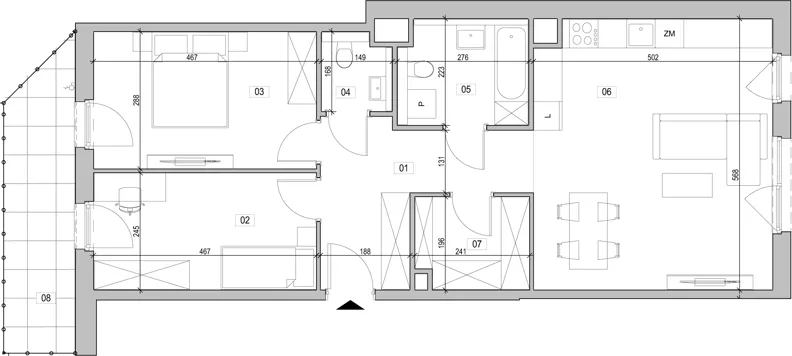 3 pokoje, mieszkanie 75,27 m², piętro 1, oferta nr D.1.129, ATAL Unii Lubelskiej, Poznań, Rataje, Starołęka, ul. Heleny Tadeuszak