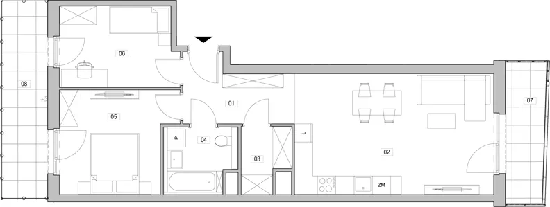 3 pokoje, mieszkanie 62,99 m², piętro 1, oferta nr D.1.134, ATAL Unii Lubelskiej, Poznań, Rataje, Starołęka, ul. Heleny Tadeuszak