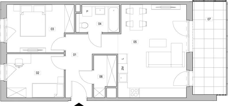 3 pokoje, mieszkanie 62,54 m², piętro 1, oferta nr G.1.308, ATAL Unii Lubelskiej, Poznań, Rataje, Starołęka, ul. Heleny Tadeuszak