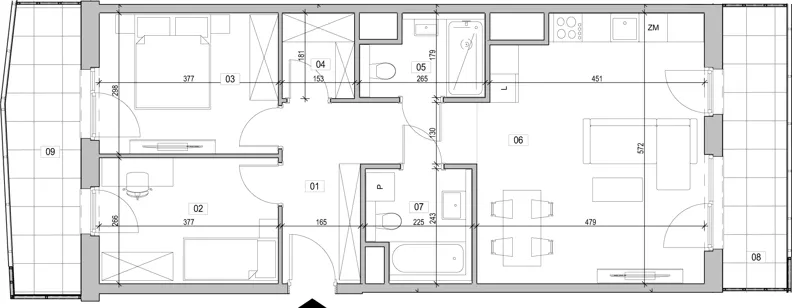 3 pokoje, mieszkanie 68,03 m², piętro 10, oferta nr B.10.40, ATAL Unii Lubelskiej, Poznań, Rataje, Starołęka, ul. Heleny Tadeuszak