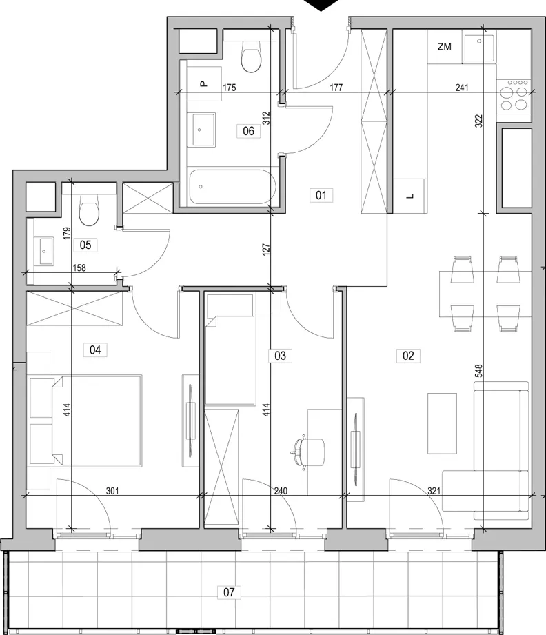 3 pokoje, mieszkanie 64,83 m², piętro 10, oferta nr C.10.99, ATAL Unii Lubelskiej, Poznań, Rataje, Starołęka, ul. Heleny Tadeuszak