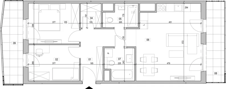 3 pokoje, mieszkanie 68,03 m², piętro 11, oferta nr B.11.43, ATAL Unii Lubelskiej, Poznań, Rataje, Starołęka, ul. Heleny Tadeuszak