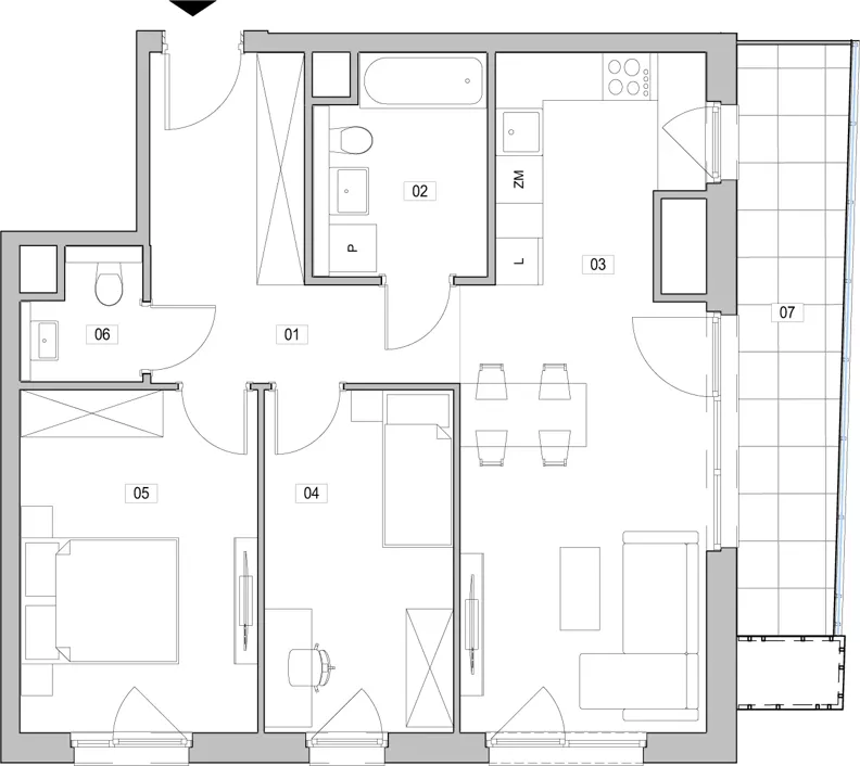 3 pokoje, mieszkanie 66,57 m², piętro 11, oferta nr C.11.102, ATAL Unii Lubelskiej, Poznań, Rataje, Starołęka, ul. Heleny Tadeuszak