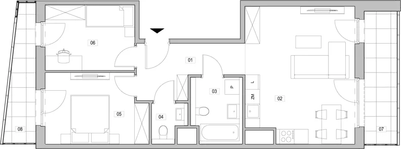 3 pokoje, mieszkanie 61,51 m², piętro 11, oferta nr C.11.104, ATAL Unii Lubelskiej, Poznań, Rataje, Starołęka, ul. Heleny Tadeuszak