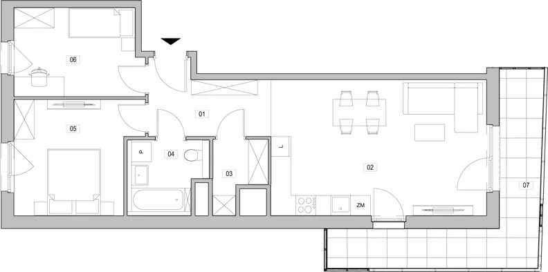 3 pokoje, mieszkanie 63,73 m², piętro 12, oferta nr D.12.191, ATAL Unii Lubelskiej, Poznań, Rataje, Starołęka, ul. Heleny Tadeuszak