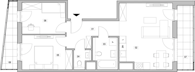 3 pokoje, mieszkanie 61,51 m², piętro 13, oferta nr C.13.112, ATAL Unii Lubelskiej, Poznań, Rataje, Starołęka, ul. Heleny Tadeuszak