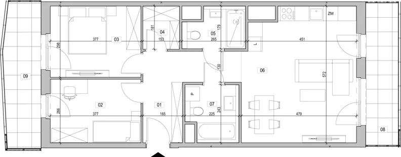 3 pokoje, mieszkanie 68,03 m², piętro 14, oferta nr B.14.52, ATAL Unii Lubelskiej, Poznań, Rataje, Starołęka, ul. Heleny Tadeuszak