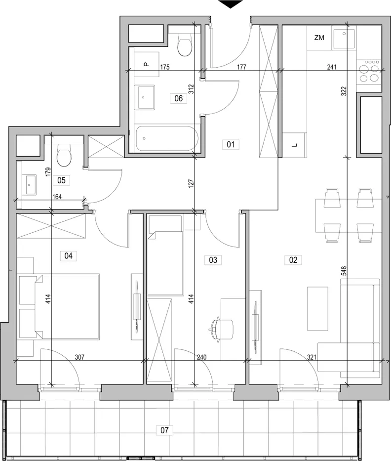 3 pokoje, mieszkanie 65,05 m², piętro 14, oferta nr C.14.115, ATAL Unii Lubelskiej, Poznań, Rataje, Starołęka, ul. Heleny Tadeuszak