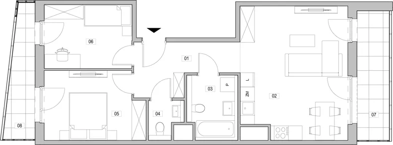 3 pokoje, mieszkanie 61,51 m², piętro 14, oferta nr C.14.116, ATAL Unii Lubelskiej, Poznań, Rataje, Starołęka, ul. Heleny Tadeuszak