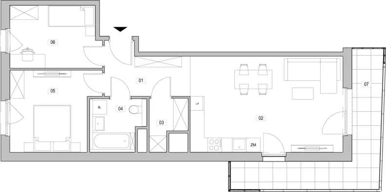 3 pokoje, mieszkanie 63,90 m², piętro 14, oferta nr D.14.201, ATAL Unii Lubelskiej, Poznań, Rataje, Starołęka, ul. Heleny Tadeuszak