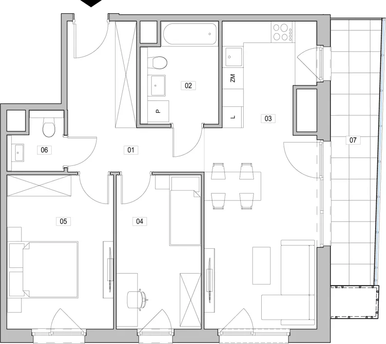 3 pokoje, mieszkanie 67,27 m², piętro 15, oferta nr C.15.118, ATAL Unii Lubelskiej, Poznań, Rataje, Starołęka, ul. Heleny Tadeuszak