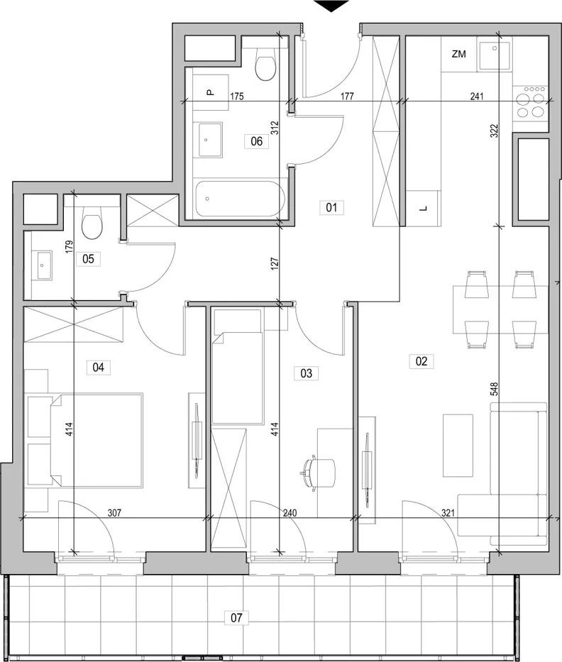 3 pokoje, mieszkanie 65,04 m², piętro 15, oferta nr C.15.119, ATAL Unii Lubelskiej, Poznań, Rataje, Starołęka, ul. Heleny Tadeuszak