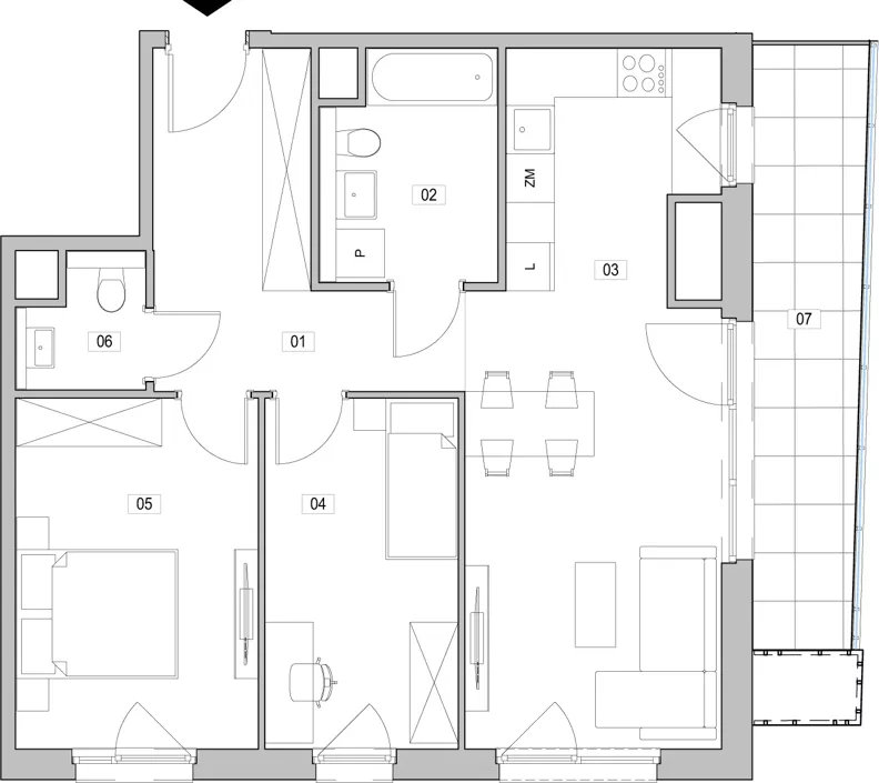 3 pokoje, mieszkanie 67,27 m², piętro 16, oferta nr C.16.122, ATAL Unii Lubelskiej, Poznań, Rataje, Starołęka, ul. Heleny Tadeuszak