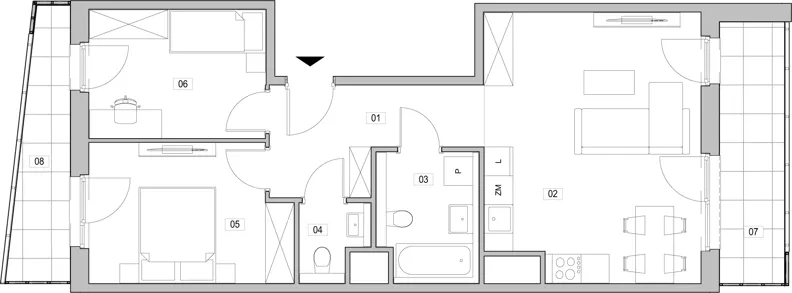3 pokoje, mieszkanie 61,51 m², piętro 17, oferta nr C.17.128, ATAL Unii Lubelskiej, Poznań, Rataje, Starołęka, ul. Heleny Tadeuszak