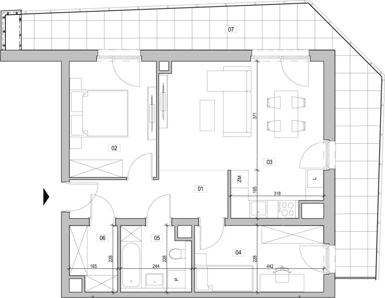 3 pokoje, mieszkanie 63,14 m², piętro 2, oferta nr C.2.67, ATAL Unii Lubelskiej, Poznań, Rataje, Starołęka, ul. Heleny Tadeuszak