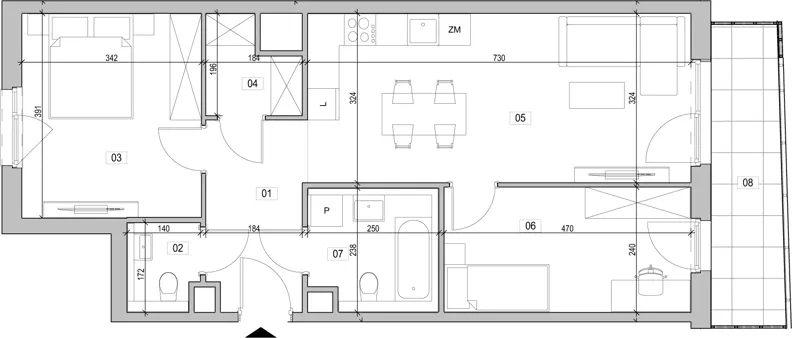 3 pokoje, mieszkanie 65,05 m², piętro 2, oferta nr F.2.276, ATAL Unii Lubelskiej, Poznań, Rataje, Starołęka, ul. Heleny Tadeuszak