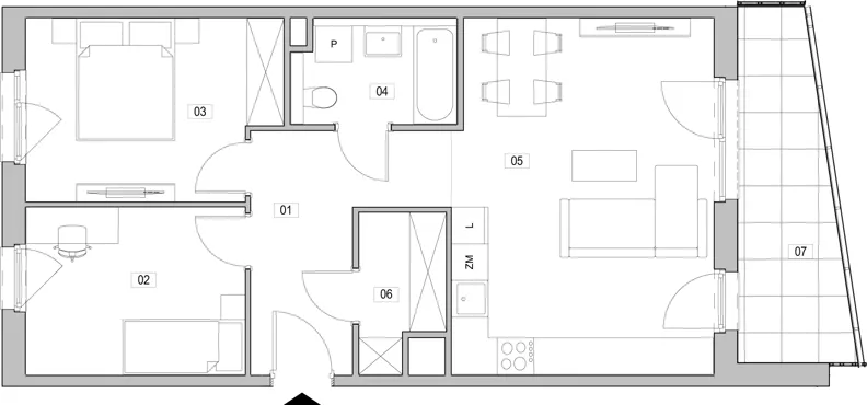3 pokoje, mieszkanie 62,54 m², piętro 2, oferta nr G.2.312, ATAL Unii Lubelskiej, Poznań, Rataje, Starołęka, ul. Heleny Tadeuszak