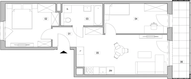 3 pokoje, mieszkanie 56,62 m², piętro 3, oferta nr A.3.10, ATAL Unii Lubelskiej, Poznań, Rataje, Starołęka, ul. Heleny Tadeuszak