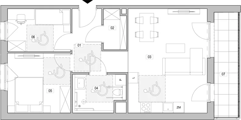 3 pokoje, mieszkanie 62,76 m², piętro 3, oferta nr A.3.12, ATAL Unii Lubelskiej, Poznań, Rataje, Starołęka, ul. Heleny Tadeuszak