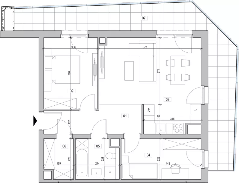 3 pokoje, mieszkanie 63,18 m², piętro 3, oferta nr C.3.70, ATAL Unii Lubelskiej, Poznań, Rataje, Starołęka, ul. Heleny Tadeuszak