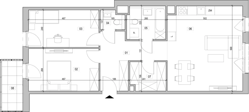 3 pokoje, mieszkanie 75,28 m², piętro 3, oferta nr D.3.141, ATAL Unii Lubelskiej, Poznań, Rataje, Starołęka, ul. Heleny Tadeuszak