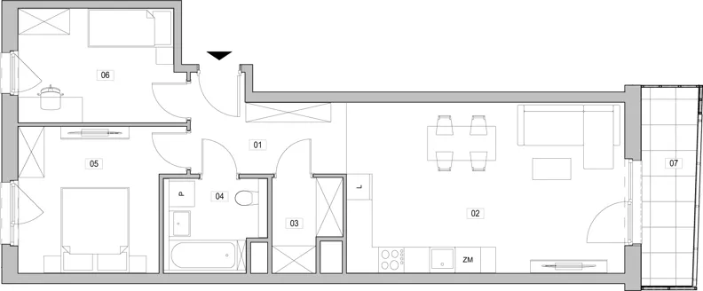 3 pokoje, mieszkanie 63,23 m², piętro 3, oferta nr D.3.146, ATAL Unii Lubelskiej, Poznań, Rataje, Starołęka, ul. Heleny Tadeuszak