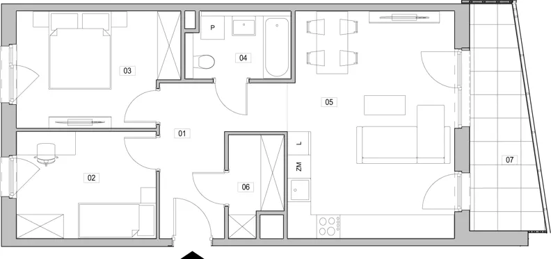 3 pokoje, mieszkanie 62,54 m², piętro 3, oferta nr G.3.316, ATAL Unii Lubelskiej, Poznań, Rataje, Starołęka, ul. Heleny Tadeuszak