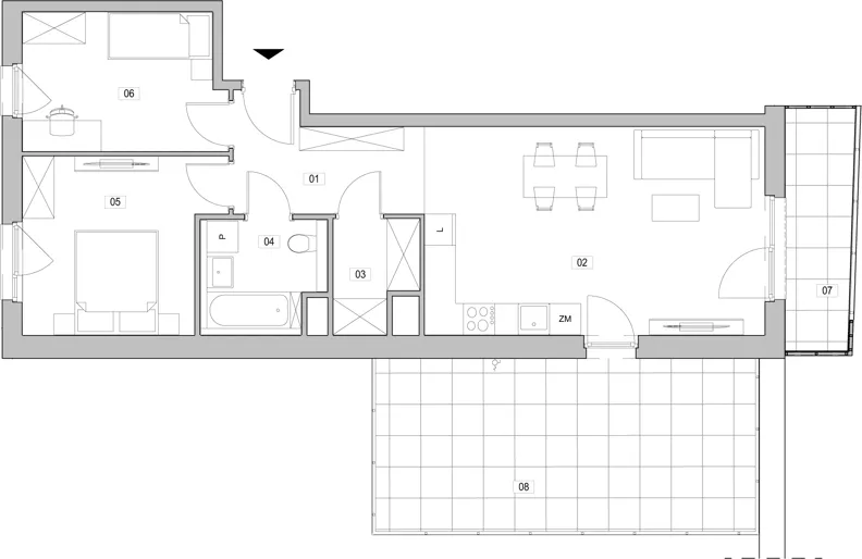 3 pokoje, mieszkanie 63,23 m², piętro 4, oferta nr D.4.151, ATAL Unii Lubelskiej, Poznań, Rataje, Starołęka, ul. Heleny Tadeuszak