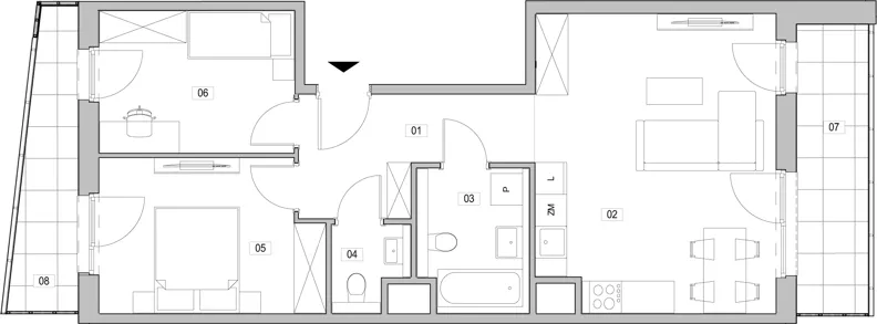 3 pokoje, mieszkanie 61,78 m², piętro 6, oferta nr C.6.84, ATAL Unii Lubelskiej, Poznań, Rataje, Starołęka, ul. Heleny Tadeuszak