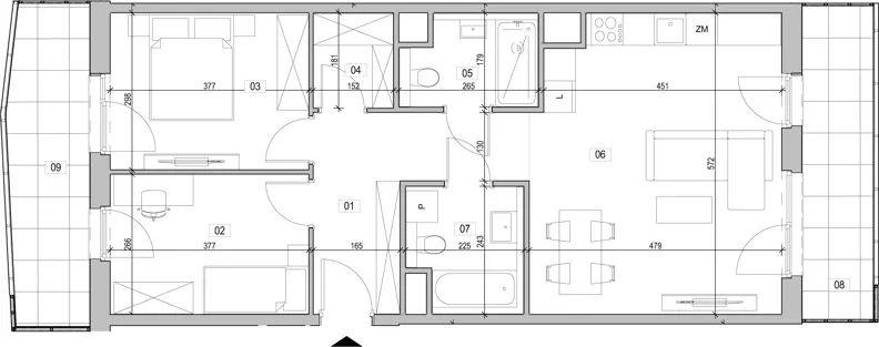 3 pokoje, mieszkanie 68,48 m², piętro 7, oferta nr B.7.31, ATAL Unii Lubelskiej, Poznań, Rataje, Starołęka, ul. Heleny Tadeuszak