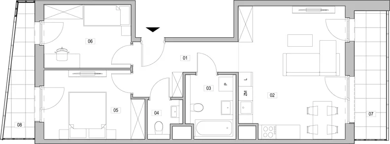 3 pokoje, mieszkanie 61,89 m², piętro 7, oferta nr C.7.88, ATAL Unii Lubelskiej, Poznań, Rataje, Starołęka, ul. Heleny Tadeuszak