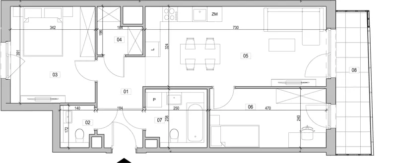 3 pokoje, mieszkanie 65,11 m², piętro 7, oferta nr F.7.296, ATAL Unii Lubelskiej, Poznań, Rataje, Starołęka, ul. Heleny Tadeuszak