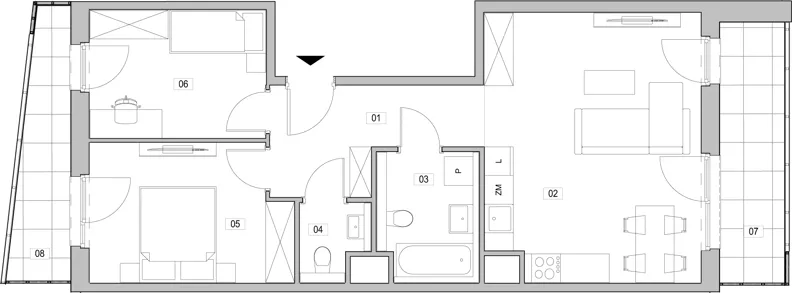 3 pokoje, mieszkanie 61,89 m², piętro 8, oferta nr C.8.92, ATAL Unii Lubelskiej, Poznań, Rataje, Starołęka, ul. Heleny Tadeuszak