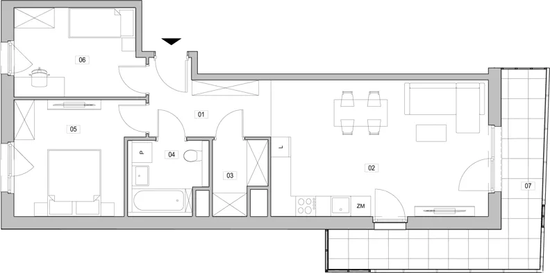 3 pokoje, mieszkanie 64,26 m², piętro 8, oferta nr D.8.171, ATAL Unii Lubelskiej, Poznań, Rataje, Starołęka, ul. Heleny Tadeuszak