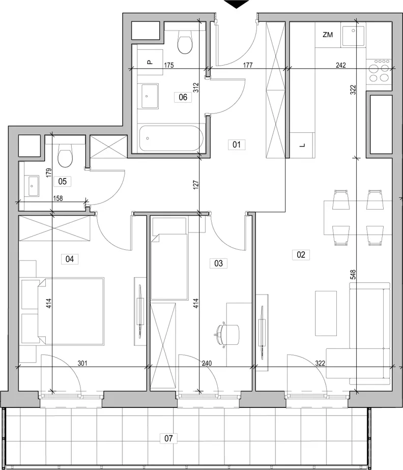 3 pokoje, mieszkanie 64,83 m², piętro 9, oferta nr C.9.95, ATAL Unii Lubelskiej, Poznań, Rataje, Starołęka, ul. Heleny Tadeuszak