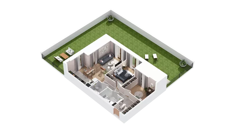 3 pokoje, mieszkanie 69,81 m², parter, oferta nr 2.00.A03, Ogrody Andersa IV, Gliwice, Wojska Polskiego, ul. J. Sowińskiego