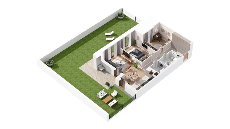 3 pokoje, mieszkanie 69,81 m², parter, oferta nr 2.00.A03, Ogrody Andersa IV, Gliwice, Wojska Polskiego, ul. J. Sowińskiego