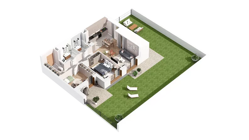 3 pokoje, mieszkanie 69,81 m², parter, oferta nr 2.00.A03, Ogrody Andersa IV, Gliwice, Wojska Polskiego, ul. J. Sowińskiego