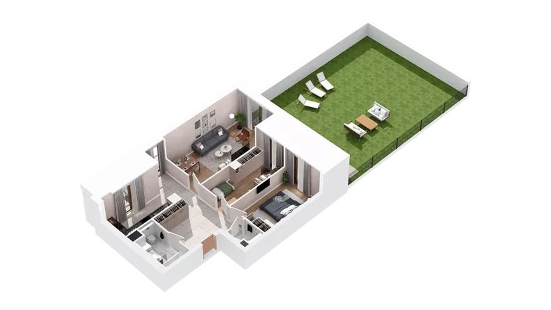 3 pokoje, mieszkanie 71,02 m², parter, oferta nr 2.00.D02, Ogrody Andersa IV, Gliwice, Wojska Polskiego, ul. J. Sowińskiego